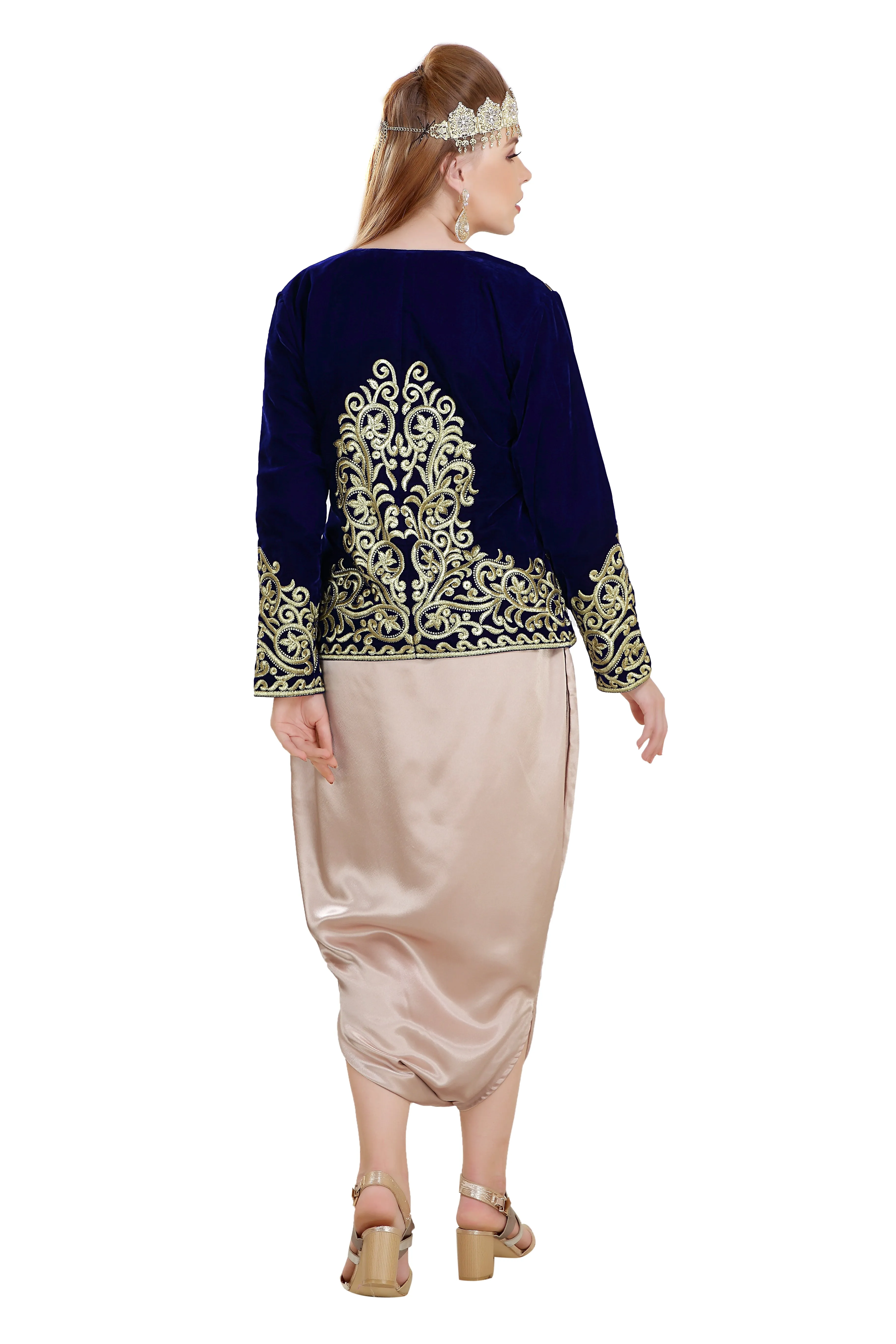 Sarwal Algerian Traditional Velvet Jacket Embroidered Kaftan
