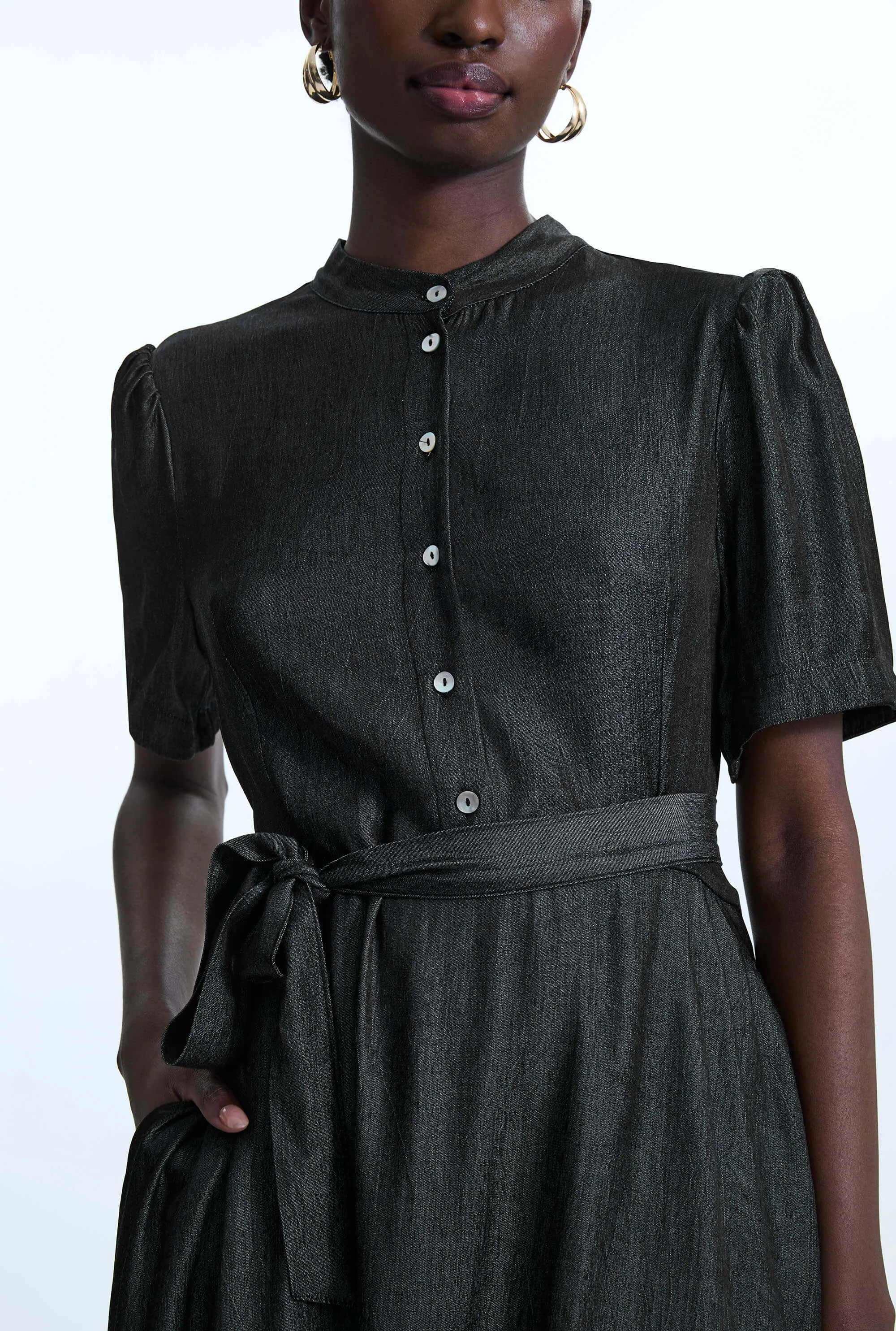 Short Sleeve Day Dress Black