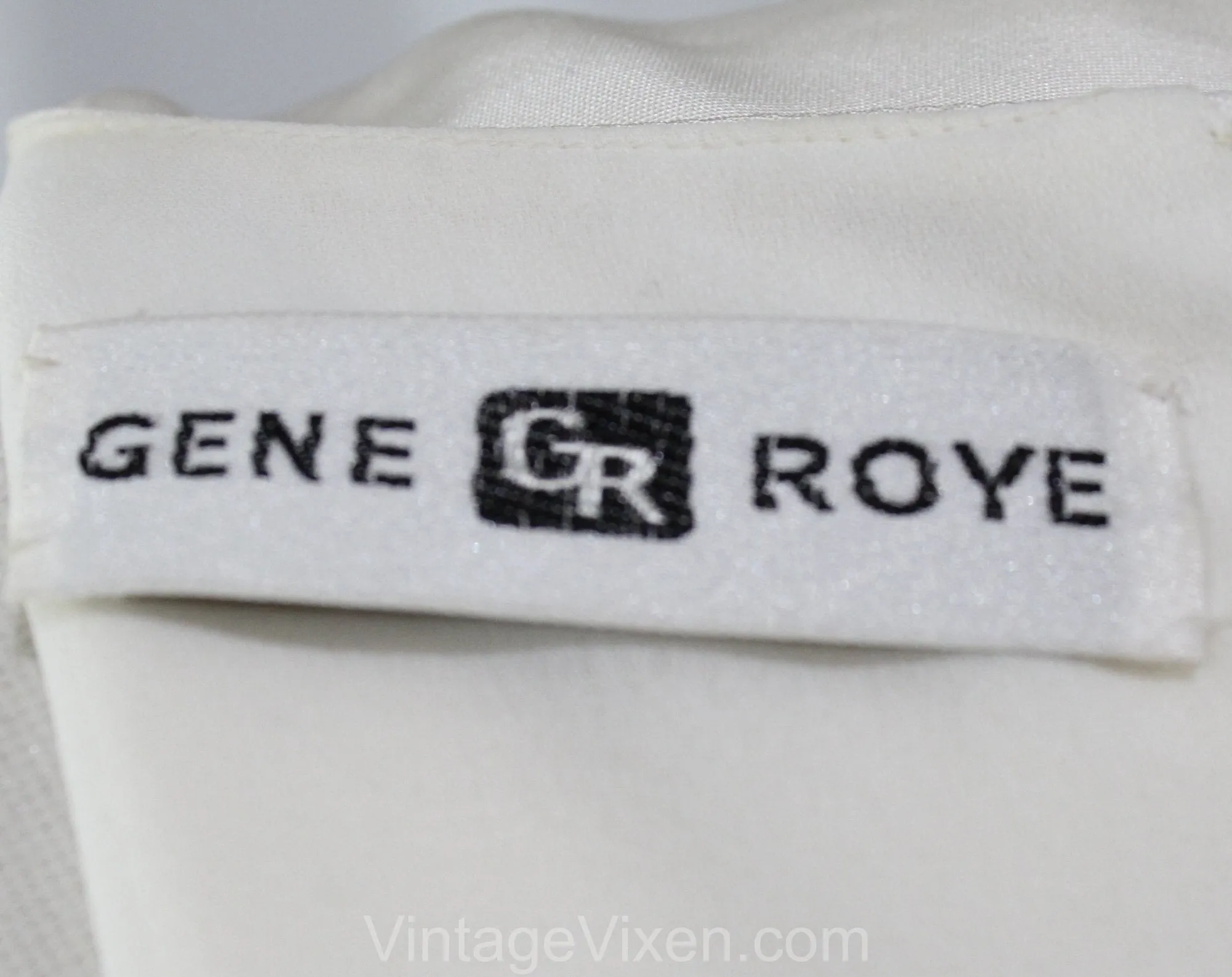 Size 8 Designer Dress by Gene Roye - 1990s Color Block Navy & White Silk Crepe with Trompe L'Oeil Bow - 1920s Schiap Inspired - Bust 36.5