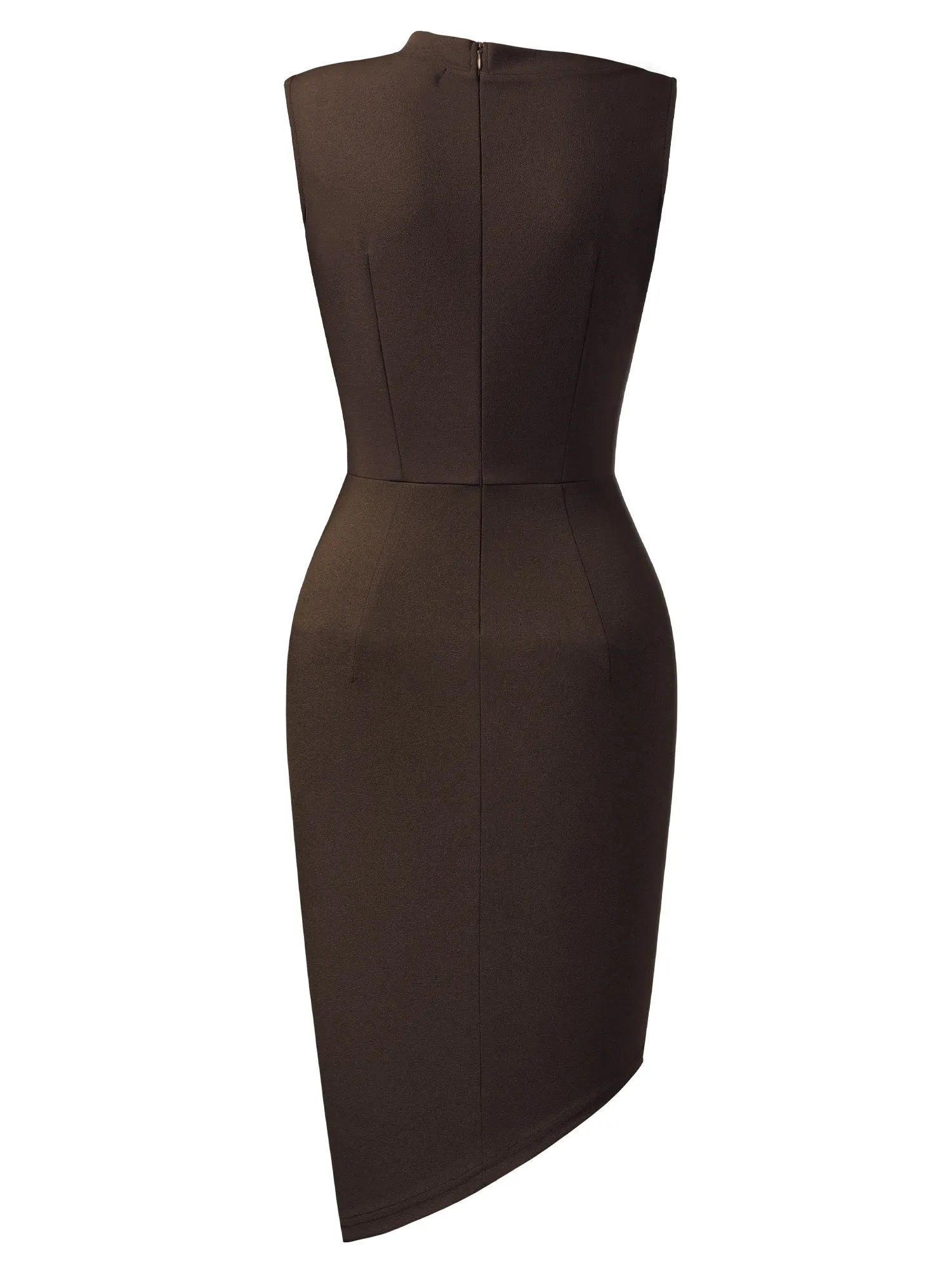 Sleeveless Pleated Pencil Dress