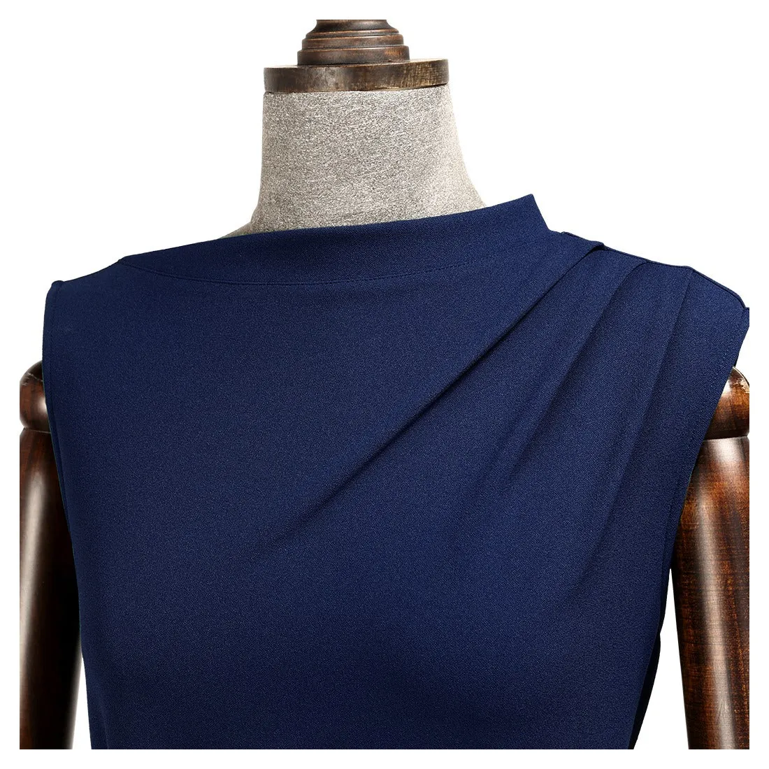 Sleeveless Pleated Pencil Dress
