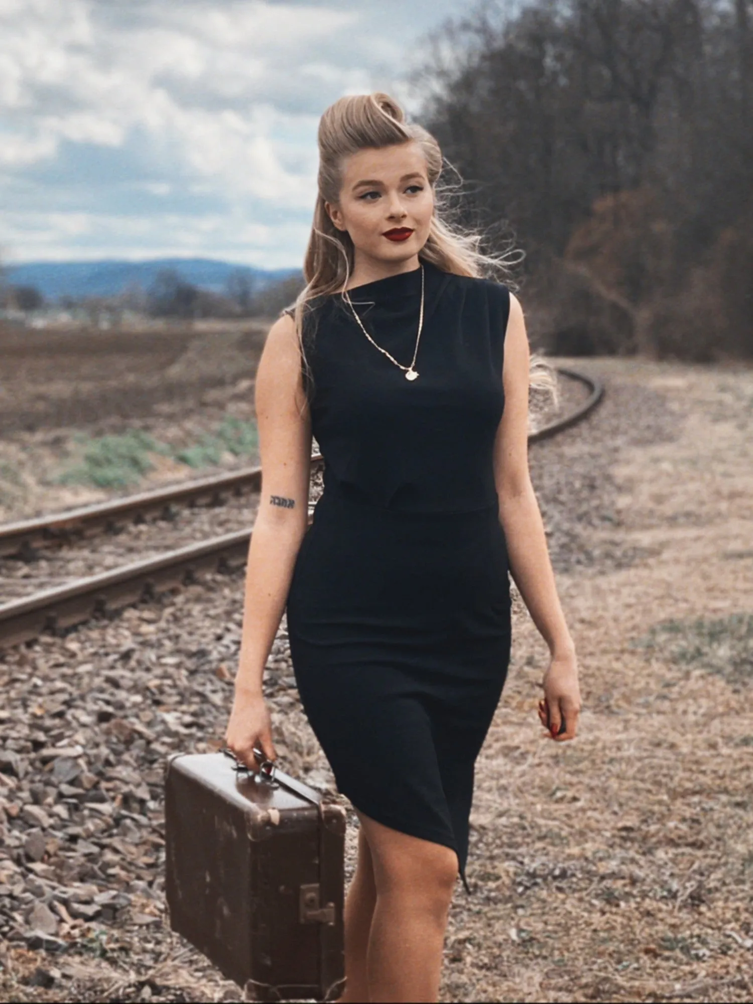 Sleeveless Pleated Pencil Dress