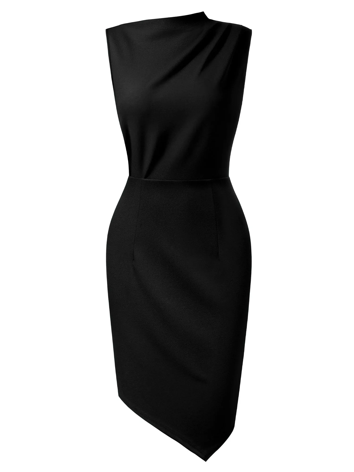 Sleeveless Pleated Pencil Dress