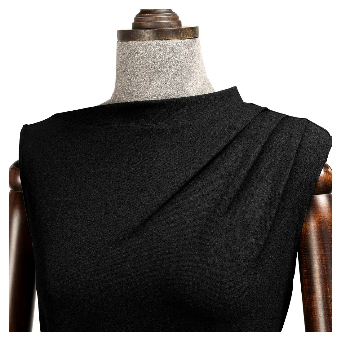 Sleeveless Pleated Pencil Dress