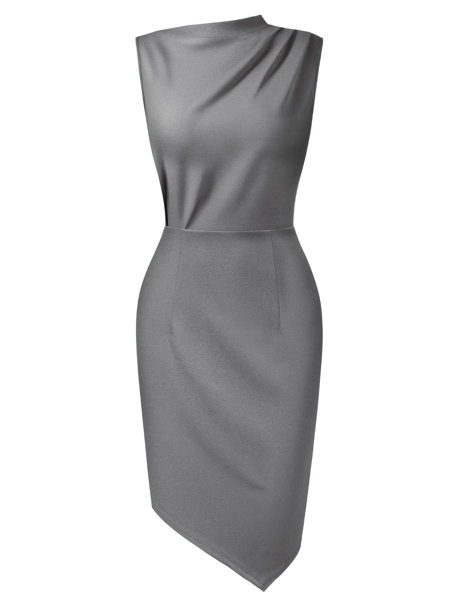 Sleeveless Pleated Pencil Dress