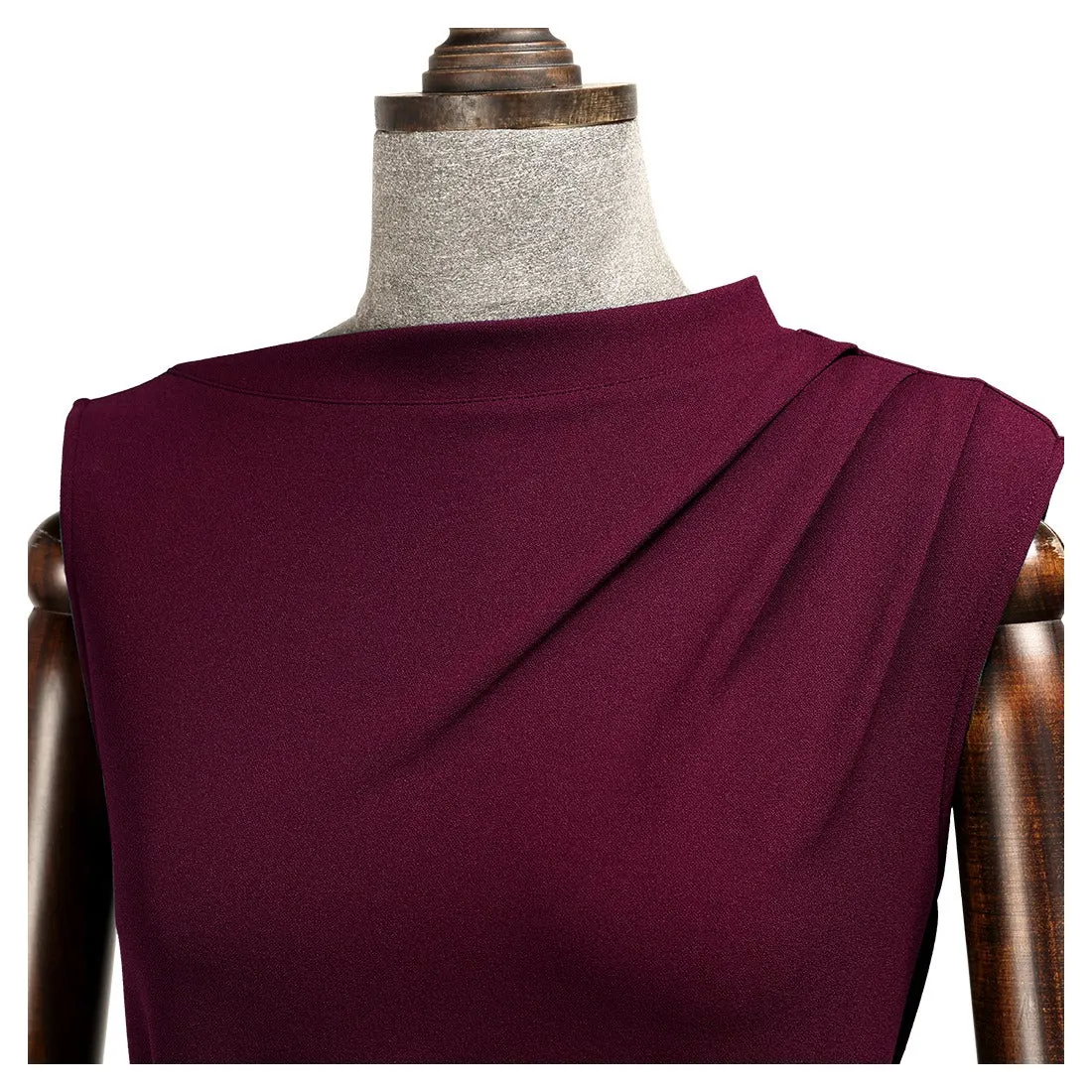 Sleeveless Pleated Pencil Dress