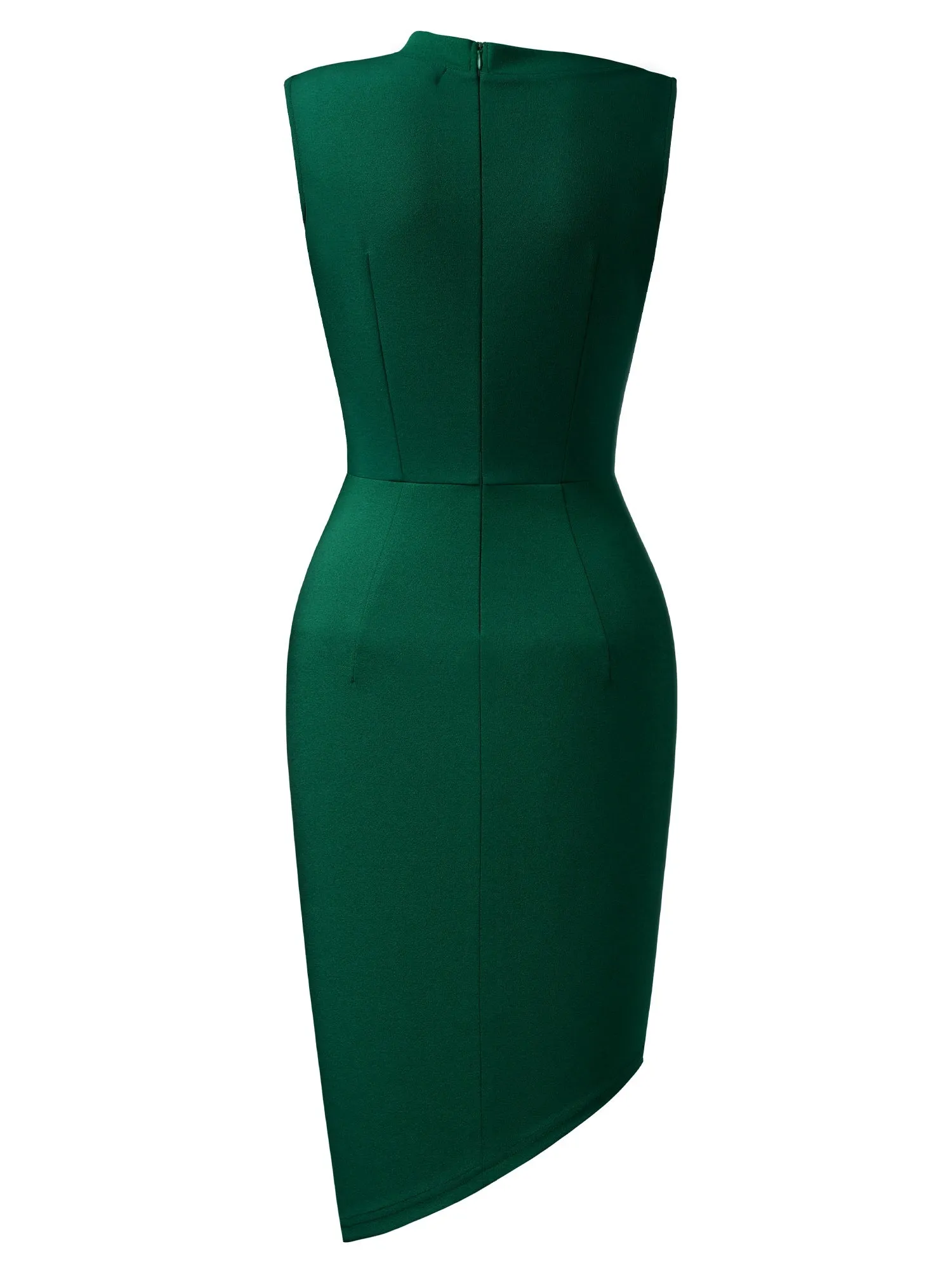 Sleeveless Pleated Pencil Dress