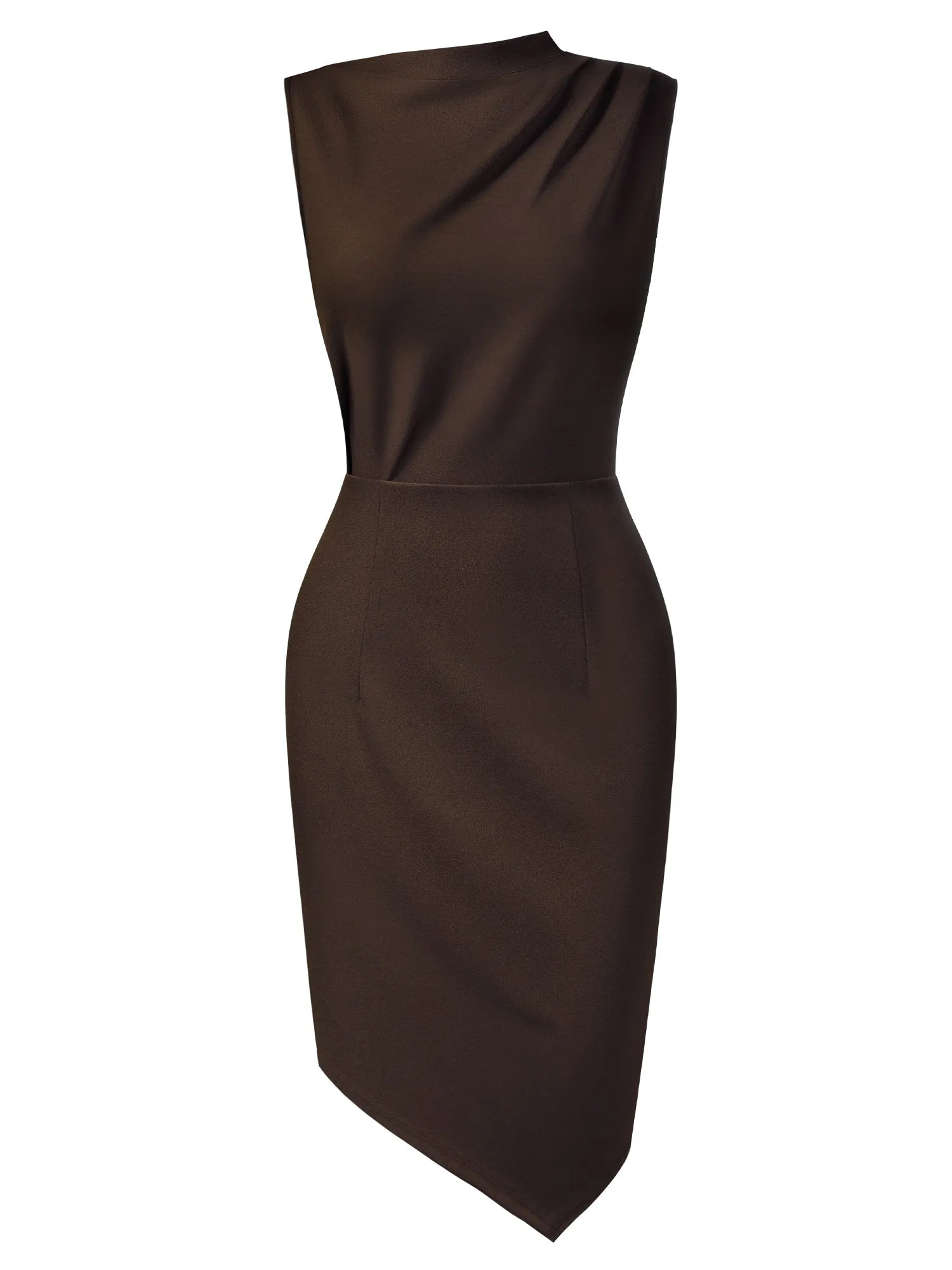 Sleeveless Pleated Pencil Dress