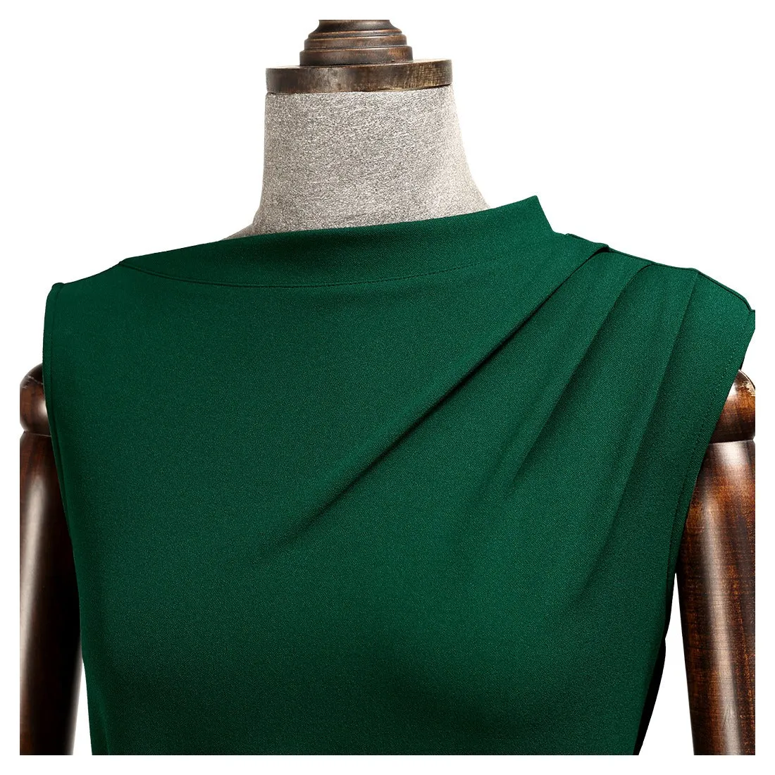 Sleeveless Pleated Pencil Dress