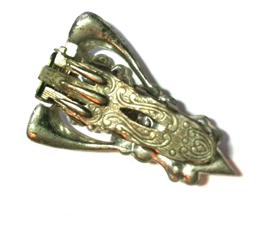 Sparkling Art Deco Paste Rhinestone Fur Clip circa 1930s