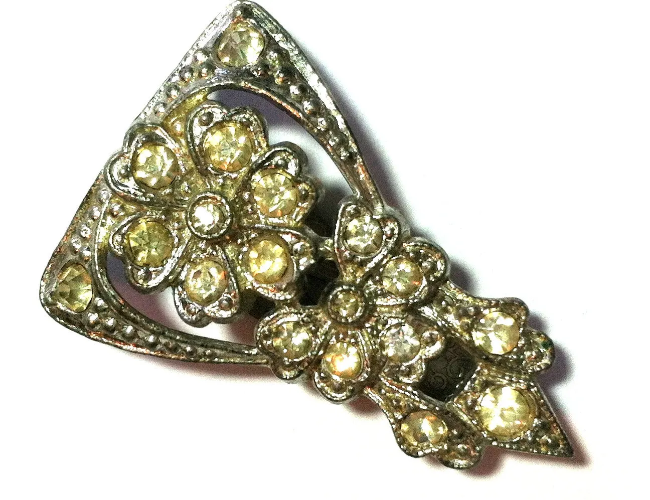 Sparkling Art Deco Paste Rhinestone Fur Clip circa 1930s