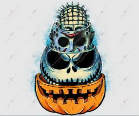 Spooky heads - clear cast decal