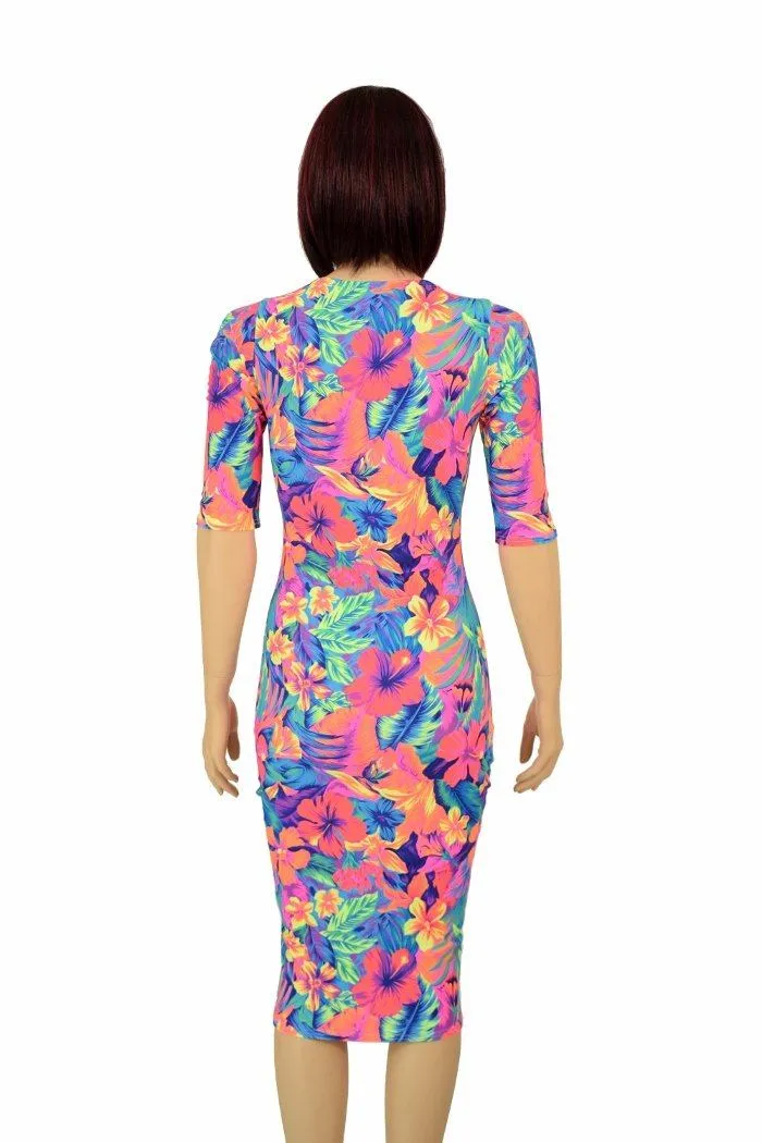 Tahitian Floral Wiggle Dress