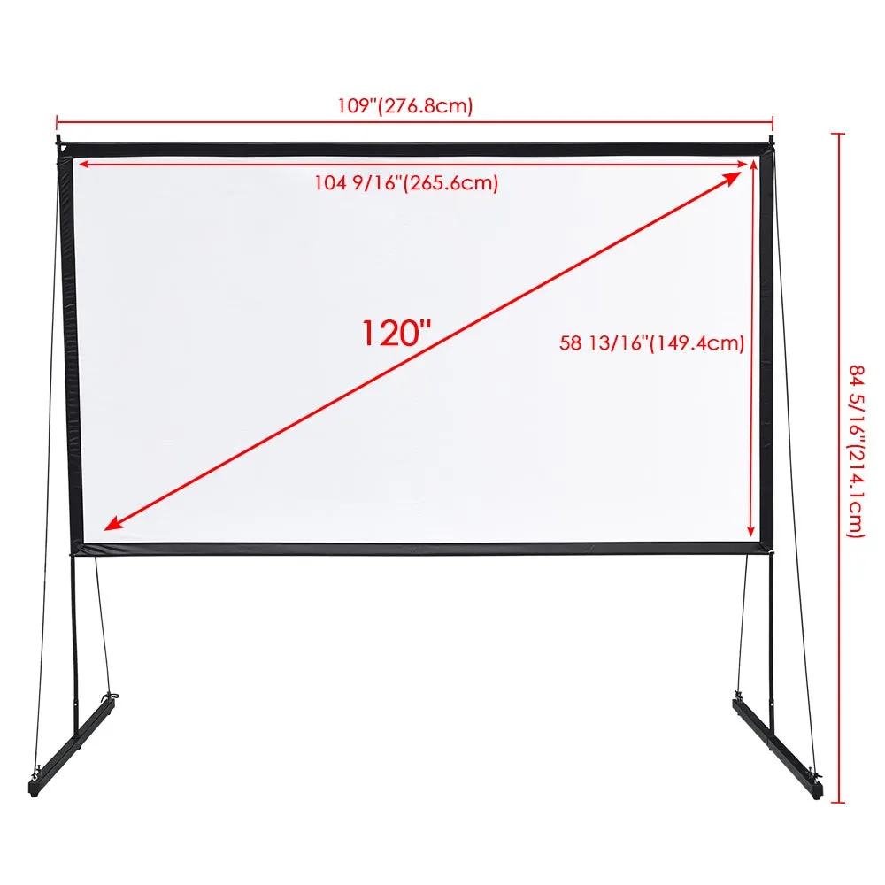 TheLAShop Portable Outdoor Projector Screen w/ Stand 120" 16:9