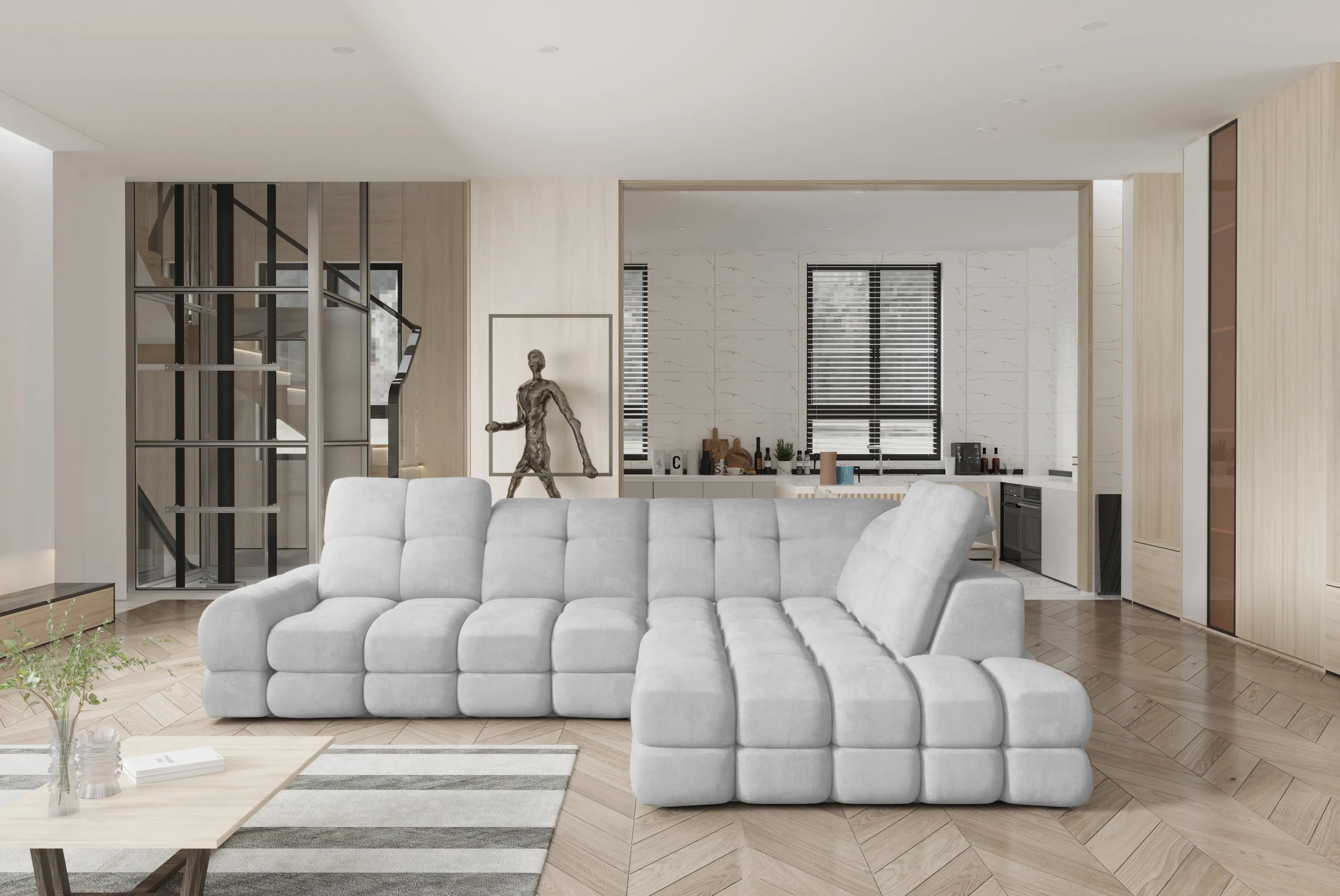 TORO L 119" x 85.5" Wide Sectional with Electric Seat Extension