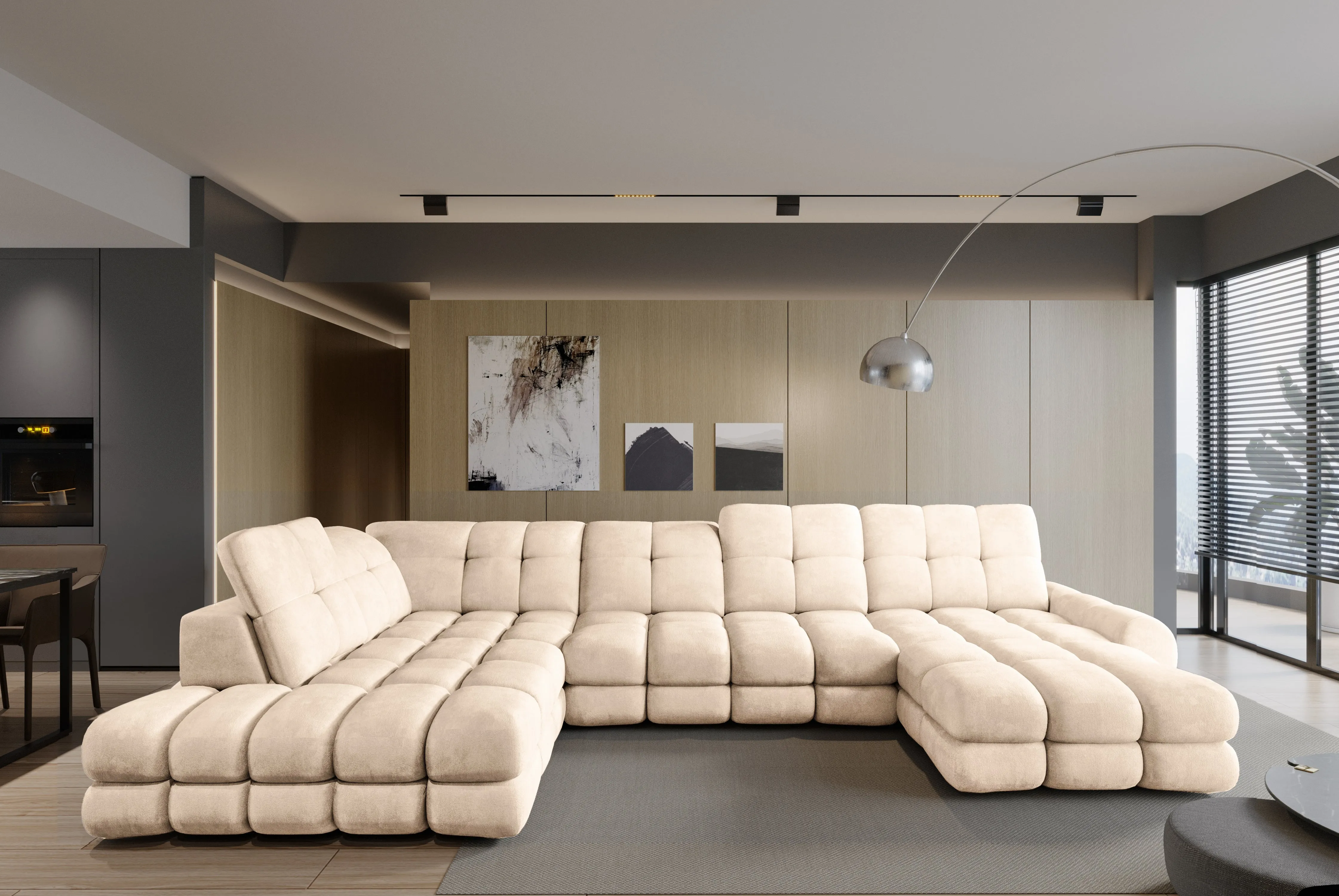 TORO XL 157.5" x 87" x 68" Wide Sectional with Electric Seat Extension