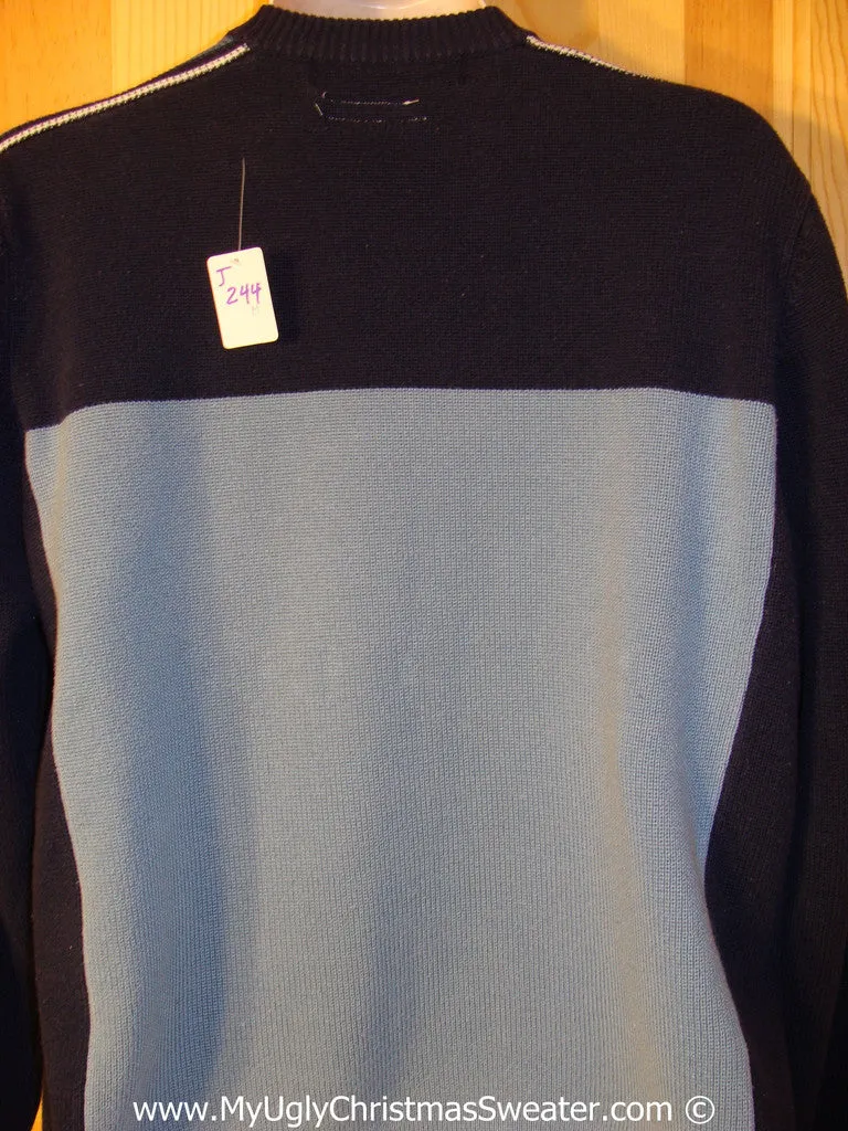 Ugly Christmas Sweater Party Hanukkah Sweater Mens with Menorah (j244)