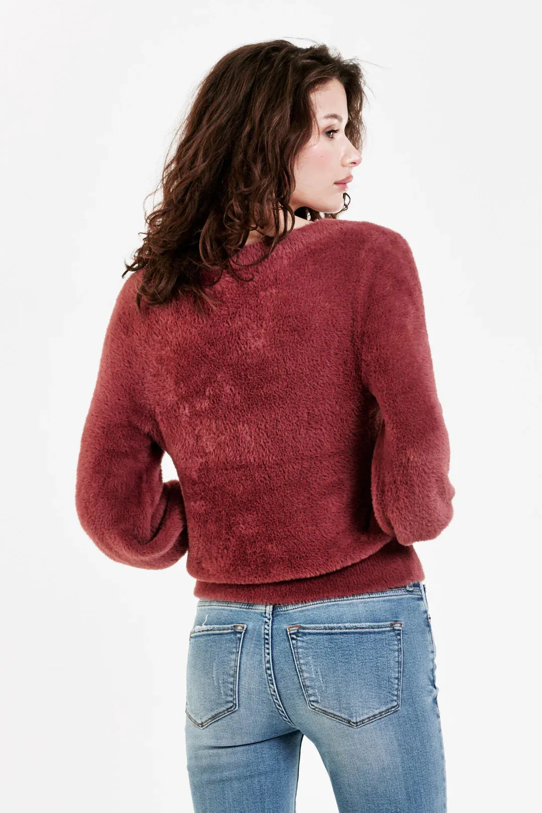 VALLI PLUSH SWEATER WITHERED ROSE
