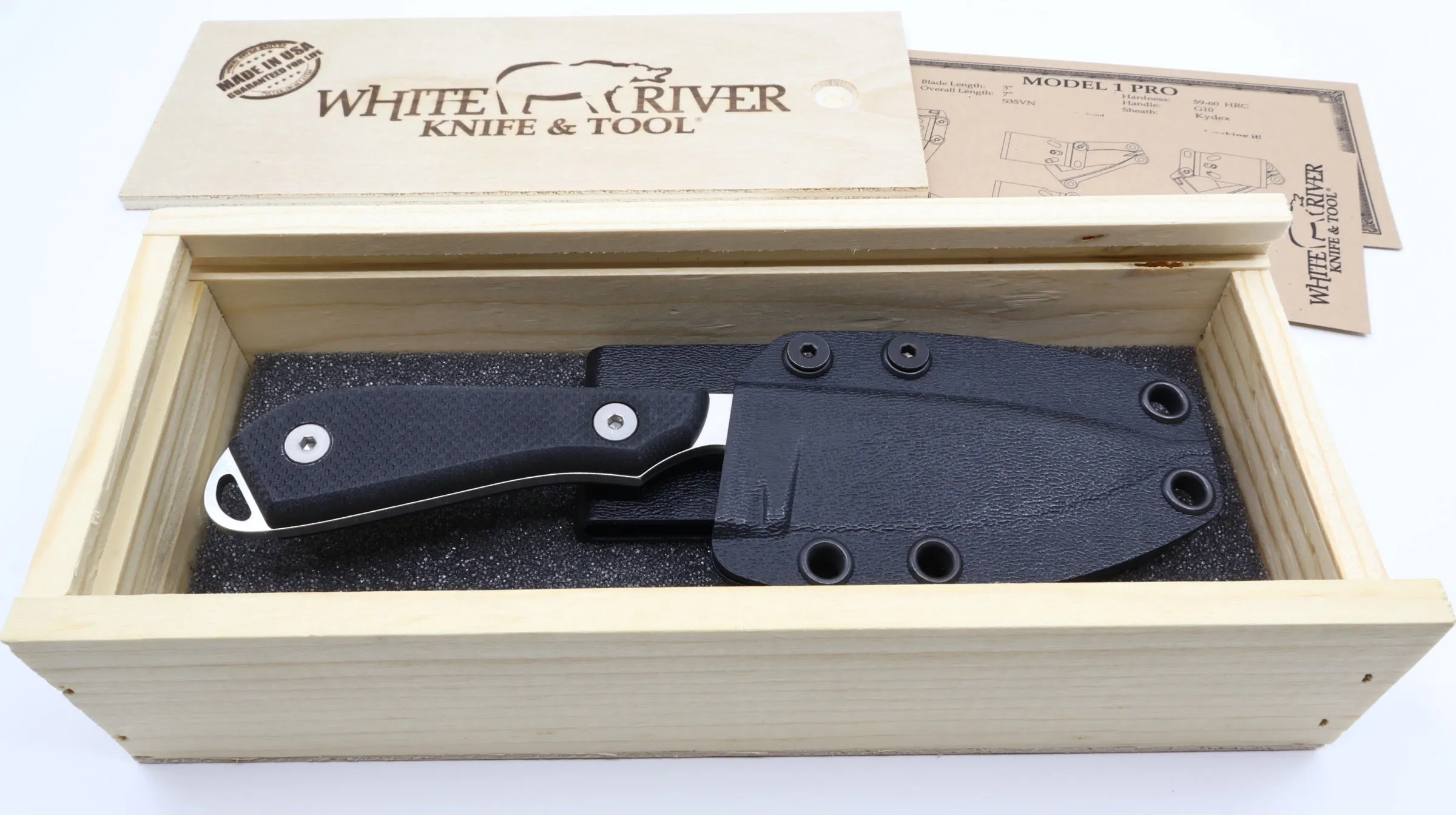 White River Knives M1 Pro Fixed Blade 3in Magnacut Steel Orange Textured G10 Handles