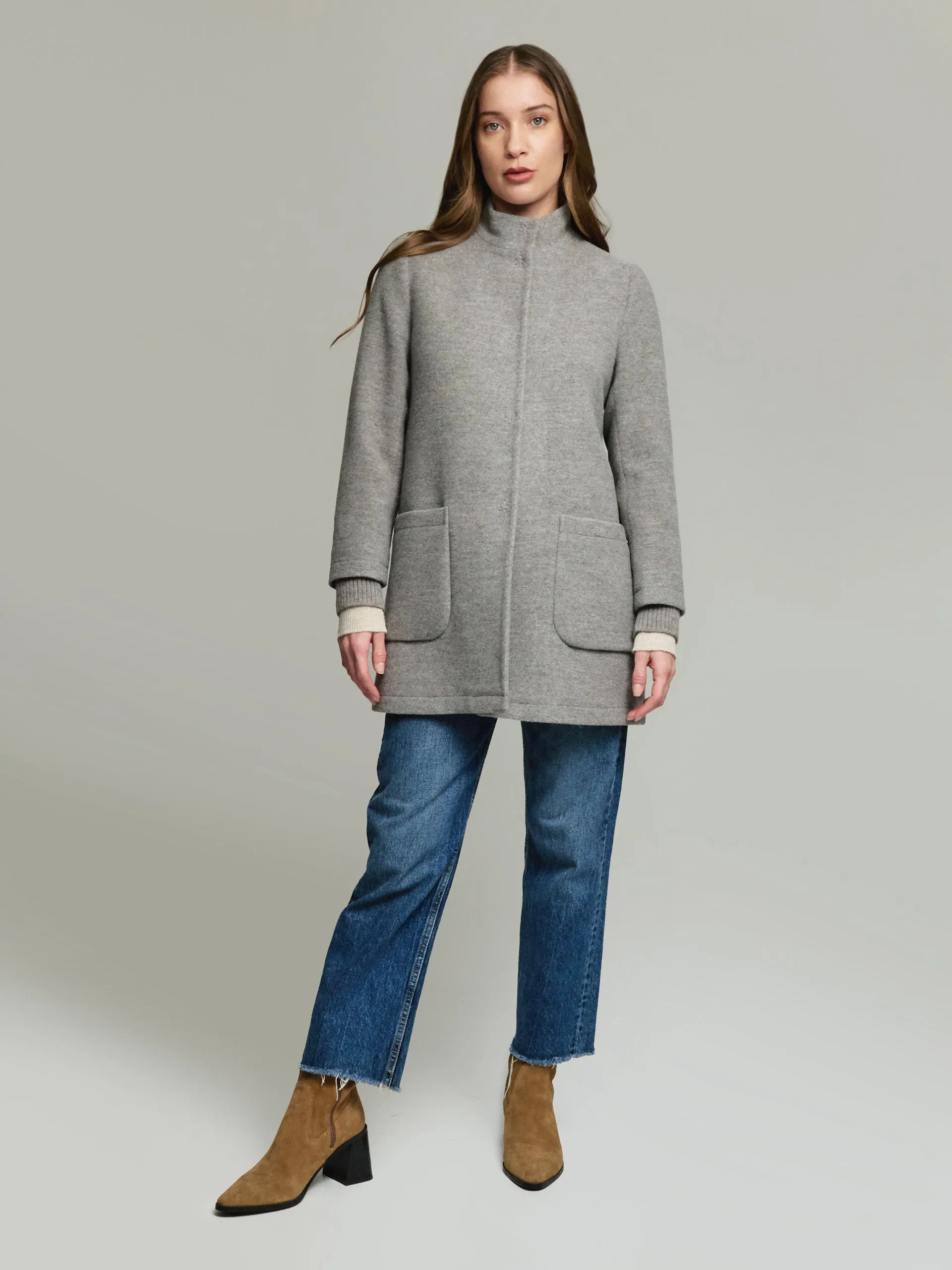 Ynes Coat Baby Alpaca & Wool Color Grey